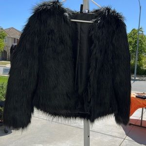 Black Faux Fur Coat